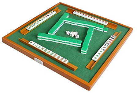 YIWENG Gioco Mah Jong portatile, Mini Mahjong Set con tavolo pieghevole Mahjong Set di giochi Mah Jong portatile per viaggi in famiglia Tempo libero Accessori per l'intrattenimento al coperto