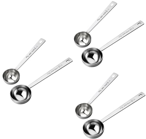 PRETYZOOM 6piezas Medidoras De Acero Inoxidable Para Café Leche y Frutas Para Cocinar y Hornear Superficie Pulida y Marcas De Medición Claras