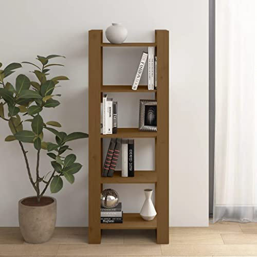 AJSEOYBS BüCherturm Freistehend,BüRo-BüCherregalebüCherregal/Raumteiler Honigbraun 60x35x160cm Massivholz Kiefergeeignet FüR Wohnzimmer, Schlafzimmer, Arbeitszimmer, Korridor