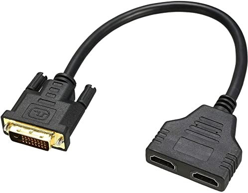 XYWHPGV Splitter DVI a HDMI 1 in 2 Out Cavo maschio a doppia femmina 1ft 30cm per proiettore HDTVTV(8f847 0bb97 493bc eda8a e5610 4390d