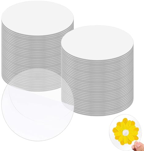 FAAING 80 Stück Acrylscheiben Rund 10cm, 1mm Acrylglas Runde Acrylplatte, Acrylscheibe Transparent für Beschilderung, Malen, Basteln, Schlüsselanhänger Herstellung