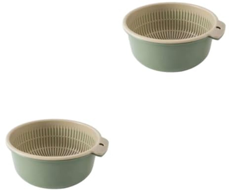 IEEDFJKK 2 Ensemble de Panier passoire épaissie Double Couche pour Une Cuisine Efficace tendue Large Application Gadgets de Cuisine en Plastique Vert Nordique Petit, Vert Nordique Petit, 2Ensemble