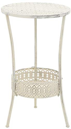 Sufrk Bistrobord vintage stil rund metall 40 x 70 cm vitt, runt barbord för cocktailbar hemma bar pub kaffe te middag bistrobord
