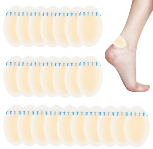 Blasenpflaster Set, 24 Stück Fersenpflaster, Blasenpflaster Groß, Blasenpflaster Zehen, Blasenpflaster Wandern, Blasenpflaster Ferse, Gel Pflaster Geeignet für Linderung Reibung an Zehen und Fersen