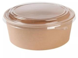 50 Ciotole Pokè con Coperchio, contenitori di cartone marrone da asporto Bio, Piatti di carta, rivestimento in PLA, Insalatiere, Pokè (750 ML)