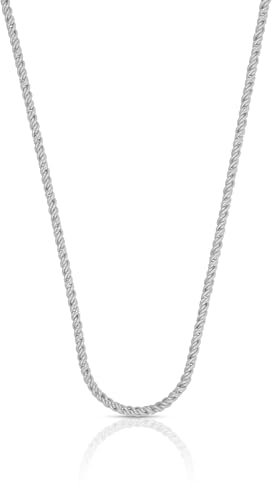 MUAU Schmuck Collier Doppelanker Weissgold 750, 1.9mm, 45cm