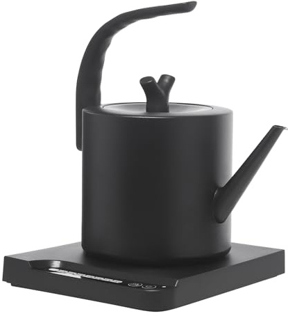 HarBin-Star Wasserkocher Edelstahl mit Temperaturhaltung, 1L, Elektrischer Wasserkocher, Temperaturkontrolle 45-100℃, 21,5 x 13,3 x 22cm (Schwarz)
