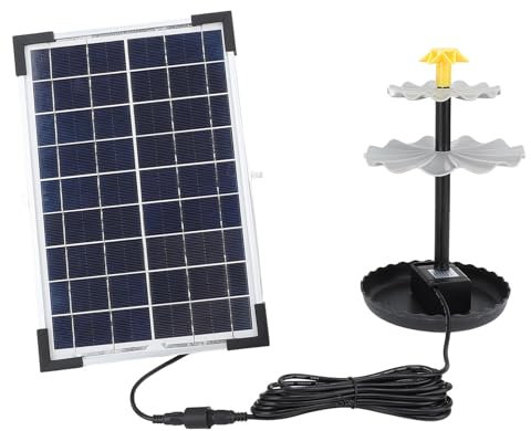 Solar-Brunnenpumpen-Set – Solarbetriebene Springbrunnenpumpe, 150 cm Hub, 200 L Durchflussrate, Solarpanel-Brunnenpumpe für Vogelbad, Garten, Hinterhof, Pool, Aquarium