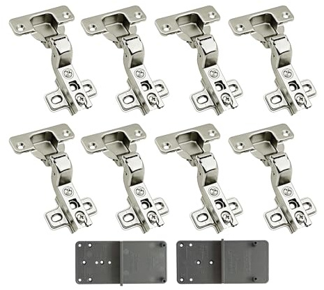 LOOTICH 105 Grad Innenanschlag Topfscharnier Standardscharniere 35 mm ohne Dämpfer mit Schließautomatik Scharniere für Küchenschrank Kleiderschrank Schranktür Möbel 8 Stück