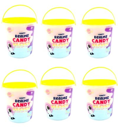 Crazy Candy Flosses Assorted Fruit Flavours Spun Sugar 100% Vegetarian Ideal for Christmas - Kids & Adults (Pack of 6)