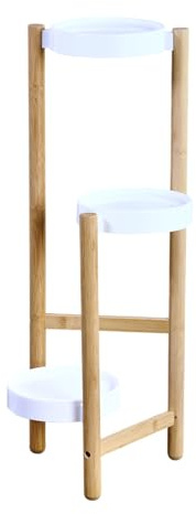 Kesper | blomställ, material: FSC-certifierad bambu, mått: B: 28 x H: 70 x D: 34 cm, färg: natur/vit | 17275
