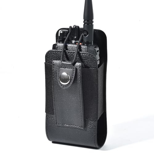 UAYESOK Walkie Talkie Tasche, Funkgeräteholster Leder Tragetasche Beutel Tactikal Funkgeräte Pouch für Präsident CB Motorola DP1400 CP040 GP88 DP4400 Baofeng Hytera Kenwood Zweiweg-Funk