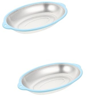 Cabilock 2 Pièces panier de vidange égouttoir à vaisselle bol de fruits Couler panier cuisine passette cuisine passoire de cuisine grandes passoires à mailles fines Acier inoxydable Blue