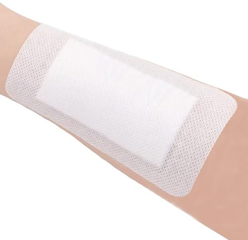 Wound Dressings Adhesive, Large Dressing Pads Padding with Absorbent Patch, Individually Wrapped(10 x 25cm, 10 Pack)
