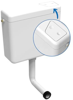 kör4u Cassetta di risciacquo con funzione start/stop, 9 litri di riempimento, colore bianco, risparmio acqua, universale, compatibile con valvola di riempimento e accessori per un facile montaggio
