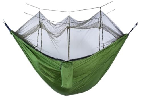 Hamaca doble portátil para exteriores con mosquitera, hamaca ligera de malla para camping, para viajes, hamaca colgante antimosquitos con red