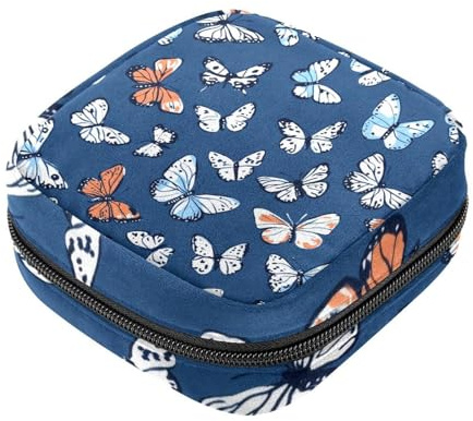 Borsa per il primo ciclo mestruale con farfalla, per la scuola, borsa per assorbenti igienici, borsa per coppette mestruali con cerniera, sacchetti per tamponi da donna