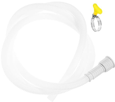KONTONTY Tuyau D'évacuation Flexible et Résistant aux Fuites en Pvc Blanc pour Climatiseur 4 Mètres pour Machine à Laver et Usage Domestique