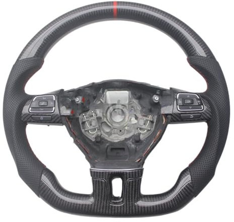 VBNYBA Lenkrad Auto Kompatibel Mit VW Für Golf 6 Für J&etta Mk6 Für Passat B7 Für CC Für Bora Ersatz-Sportlenkrad Aus Kohlefaser, Autozubehör(with Button 3)