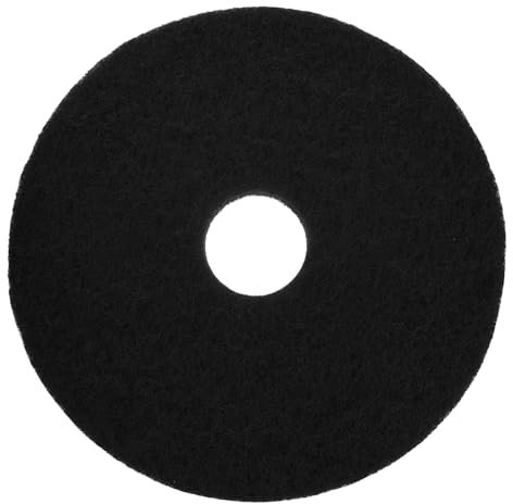 Yardenfun 17-inch Black Floor Cleaning and Polishing Pad Replacement for Floor Machine Round Scrubbing Mat Suitable for Household Polishers and Maintenance