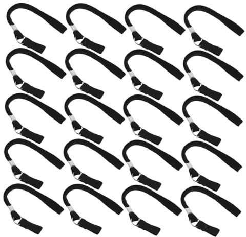 Veemoon 20 Pièces Sangles de Poignet Perte pour Canne et Bâtons de Marche Accessoires de Randonnée et Escalade Bandes Réglables Noires