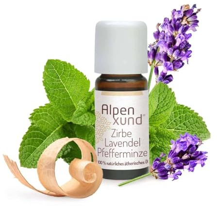AlpenXund Ätherisches Öl Zirbe-Lavendel-Pfefferminze 10 ml I Natürlich & intensiv I Für Diffuser & Aromatherapie I Raumduft zur Entspannung I Duftöl 100% naturrein