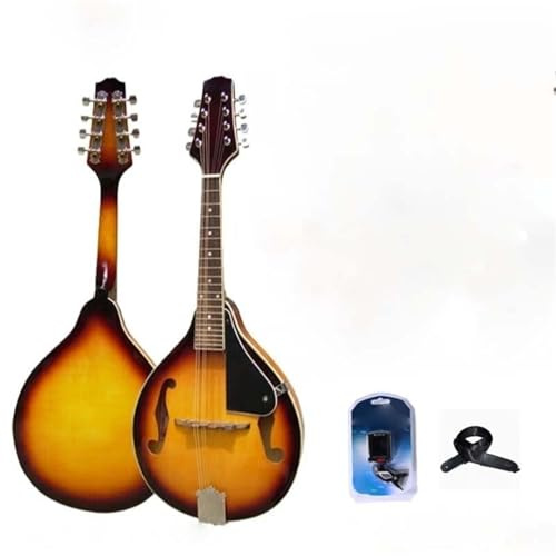 Orange Eight String Mandolin Instrument Complete Set Including Sponge Bag Professional Standard Mandolin(7)