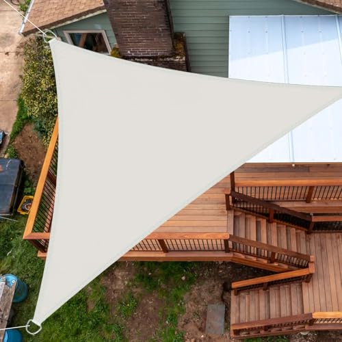 SRHIMEOS Vela Ombreggiante Triangolare Traspirante 6x6x6m, Impermeabile Telo Parasole per Terrazzo, Protezione UV al 98% Tende a Vela, per Esterni, Giardino E Terrazza