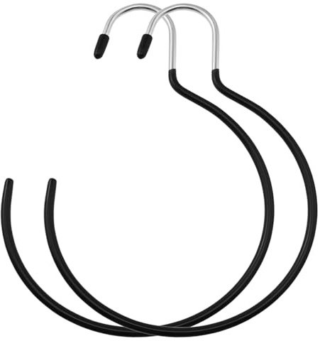 yyangz 5PCS Non Slip Round Hooks Multifunctional Storage Hanger Balcony Household Non Slip Scarf Holder Belt Necktie Scarf Ring Hanging Hooks Closet Accessories Black