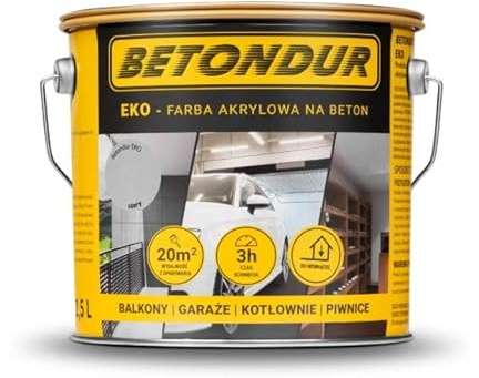 Betondur EKO – Umweltfreundliche Betonfarbe 2,5L – Grau – Acryl-Schutzbeschichtung für Innen & Außen – Wetter- und Abriebfest