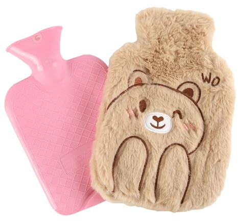 MHwan Bolsas de Agua Caliente, 1L Acogedora, Peluche y Esponjosa, de PVC, a Prueba de Explosiones y Fugas, Bolsas de Agua Caliente para Cama para Niños y Adultos, Aislamiento de Larga Duración