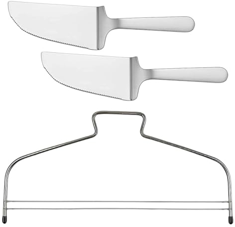 DqiUnaX Tortenheber Edelstahl, 3-teiliges Set Mit Tortenbodenschneider, Kuchenheber & Tortenschaufel, Praktisches Backzubehör, 22,7 X 4,7 cm & 31,8 X 16 cm