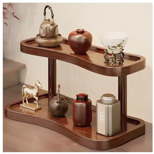 AIRCADIA 2-Stöckiges Bambusregal, Tassenregal Holz, für Küche & Bad (40 cm)
