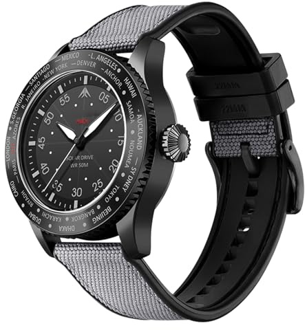 ZJchao Solarbetriebene Herren-Fliegeruhr mit Chronograph und Nachtsicht, 50 M Wasserdicht, Langlebige Batterie, Outdoor-Sportuhr für den Täglichen Gebrauch