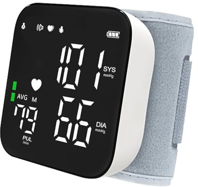 SGZIOO Blutdruckmessgerät Handgelenk, Blutdruck Messgerät Handgelenk mit Arrhythmie-Erkennung, Großes LCD-Display, Sprachansagefunktion, Tragbares Blutdruckmesser Handgelenk, Manschette Einstellbare