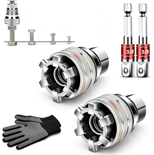 Llave de vaso universal multifunción - Herramienta de mantenimiento universal, llave de vaso universal ajustable de 10-19 mm, llave dinamométrica de carraca para bricolaje en el hogar (2PCS,1)