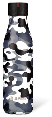LES ARTISTES Paris A-8162 Bottle'Up, 500 ml, Gourde isotherme sans BPA, Réutilisable, Garde au chaud 12h et au froid 24h, Acier Inoxydable, Design Camouflage
