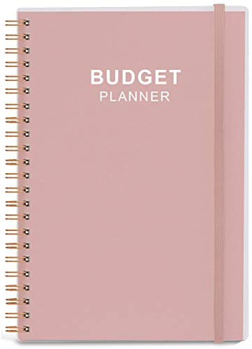Organisateur financier mensuel avec suivi des dépenses pour gérer efficacement votre argent, planificateur financier/livre de compte non daté, commencez à tout moment, 1 an d'utilisation, A5, rose