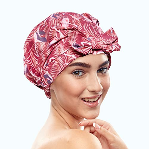 Bodylife Duschhaube Flamingo, Sonnenuntergang mit Schleife, schimmelfest