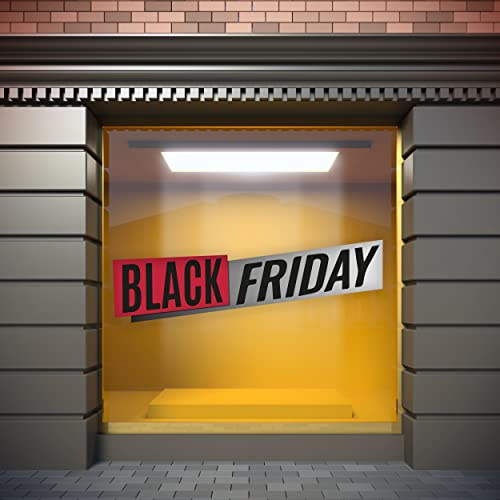 Oedim Vinilo Escaparates Rebajas Black Friday, 200x62cm, Vinilo Adhesivo, Decora tu escaparate, Pegatinas Adhesivas Escaparate, Vinilos Negocios