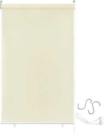YUENFONG Estor para exterior Toldo Vertical Enrollable para balcón protección Privacidad Persianas Enrollables estor de sombra, protección UV (140 X 240cm, Beige)