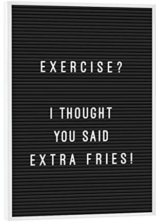 artboxONE Poster mit weißem Rahmen 18x13 cm Typografie Letterboard Extra Fries - Bild Letter Board Exercise