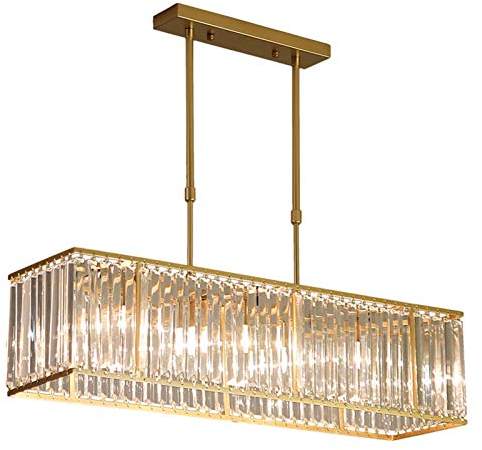 E14 Minimalistischer Kristall Kronleuchter,③-Licht Kristall Kronleuchter,Wohnzimmer Esszimmer Billardtisch Lampe Kücheninsel Lampe Modern Modern Kronleuchter-Gold und kristall 85cm