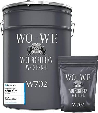 WO-WE 2K Pittura per pavimento W702 resina epossidica garage cemento industriali Grigio basalto RAL 7012-2,5Kg