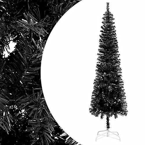 RONGQI Schlanker Weihnachtsbaum, Tannenbaum Künstlich, Christbaum, Christmas Tree, Tannenbäume, Weinachts Baum, Schwarz 210 cm