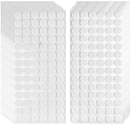 Relota 576 Paar Klettband Selbstklebend 15mm, Rund Doppelseitig Klebende | Klettverschluss Weiß, Self Adhesive Klettpunkte, Klett Klebe Punkte für Papier, Kunststoff, Glas, Kleidungsstücke, Handwerk