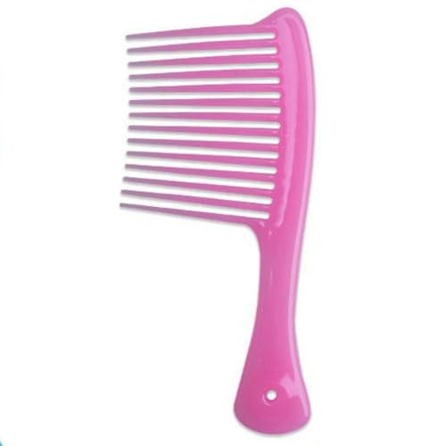 UNVOJL Peigne à dents longues pour cheveux bouclés, mouillés, ondulés et épais - Manche de râteau de perruque (rose)