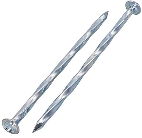 SKIR'CO 100 chiodi quadrati intrecciati in acciaio 3,8 x 90 mm, chiodi in acciaio zincato, chiodi per la lavorazione del legno, chiodi quadrati