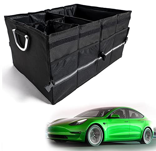 Shop4EV Trunk Organizer Kompatibel für Tesla Model 3 und Model Y Aufbewahrungsbox Aufbewahrungstasche Kofferraum Zusammenklappbar
