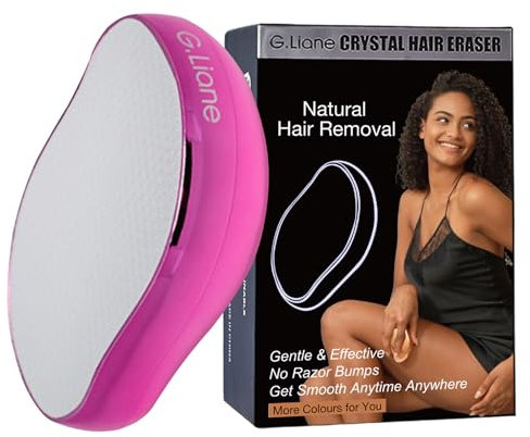 G.Liane Kristall Haarradiergummi,Verbesserter Schmerzloser Kristall Haarentferner,Effektiveres Kristall Haarentfernungsgerät Und Hautpeeling,Einfacher Körper Epilierer,Enthaarer(Magenta)